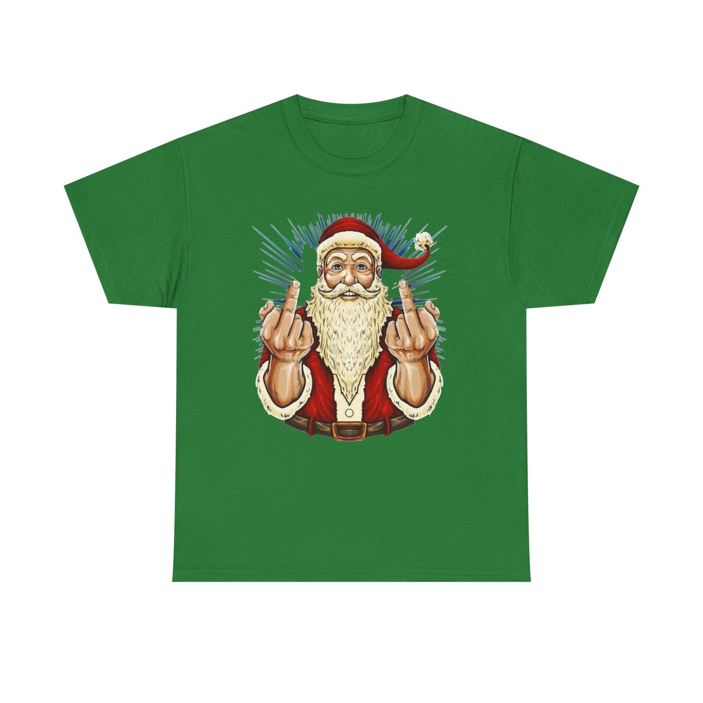 Funny Bad Santa Middle Finger Christmas Graphic T Shirt NEW ADULT