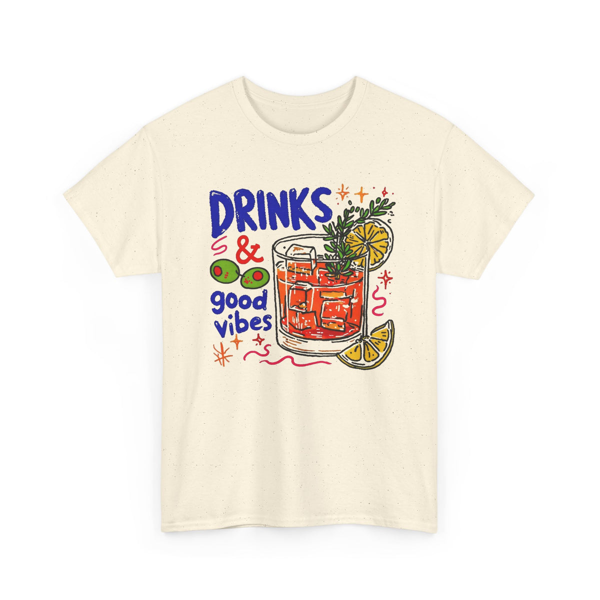 Drinks and Good Vibes Citrus Cocktail T-Shirt Men's Graphic Tee