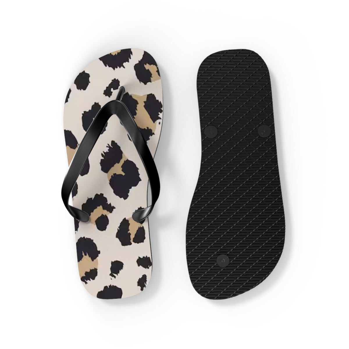 Cheetah Print Tan Beach Sandals, Slides for Summer, Flip Flops, Water Resistant
