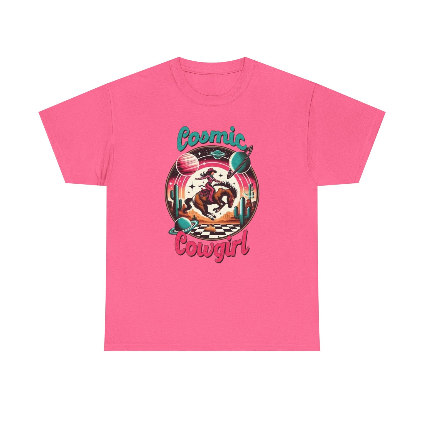 Cosmic Cowgirl Graphic T Shirt Unisex Heavy Cotton Tee
