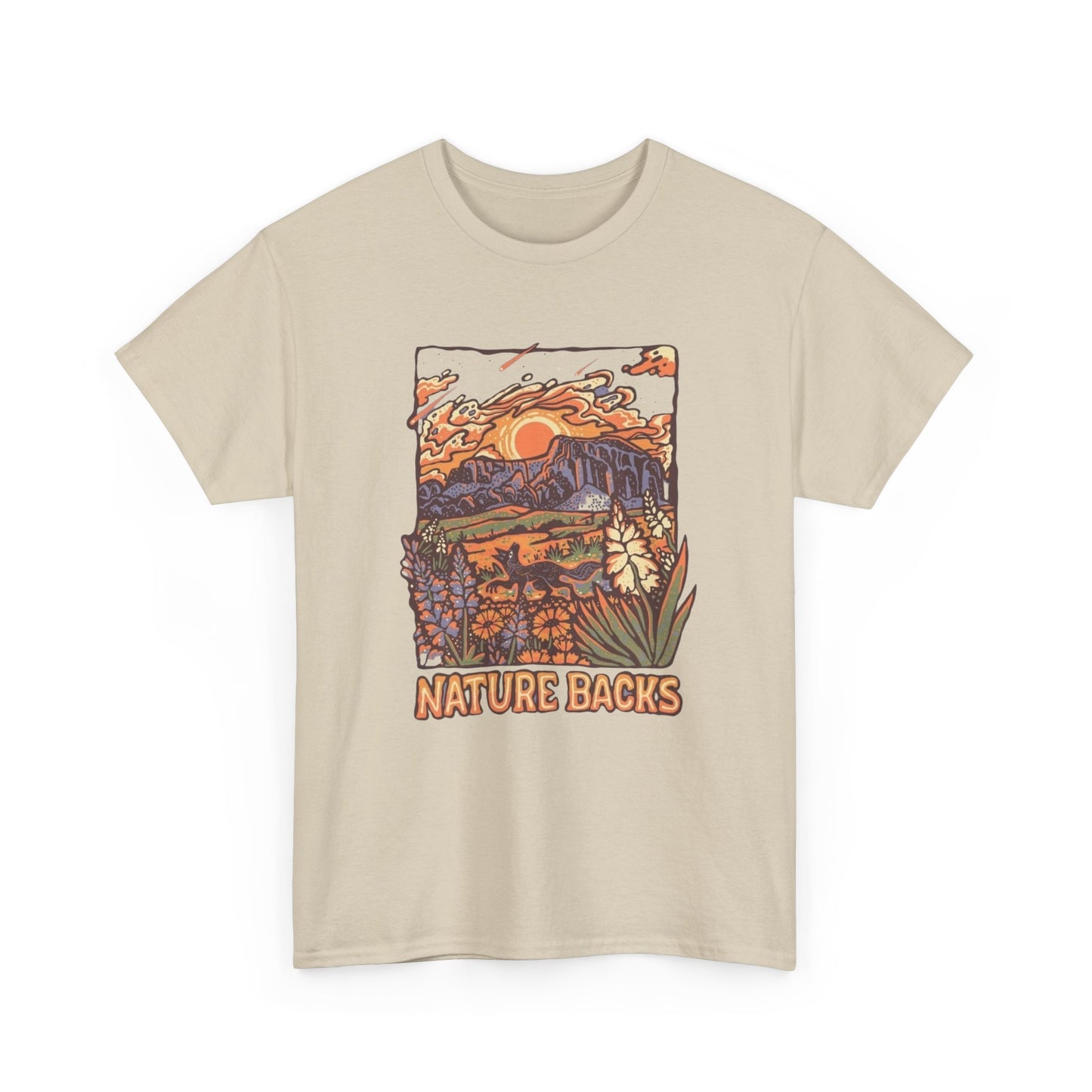 Nature Backs Graphic T Shirt Unisex Heavy Cotton Tee