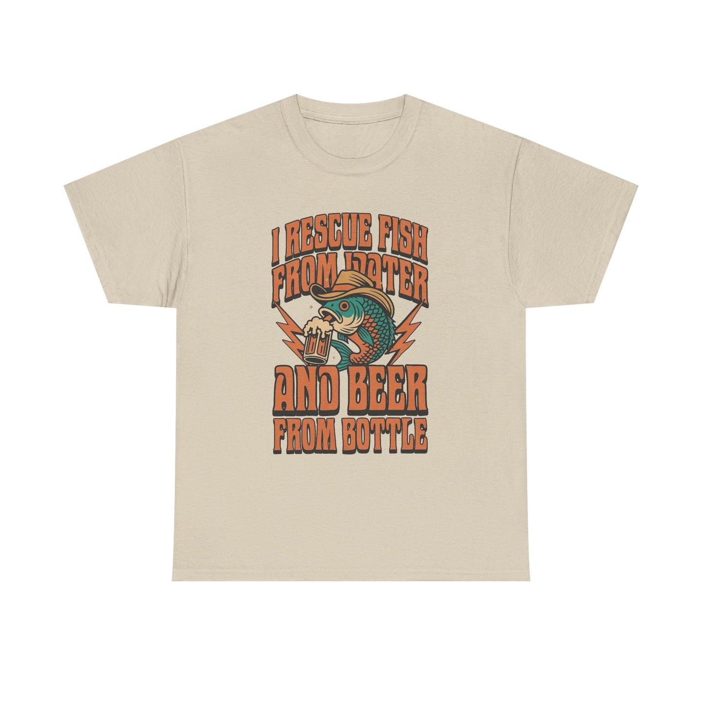 I Rescue Fish And Beer Funny Graphic T Shirt NEW ADULT