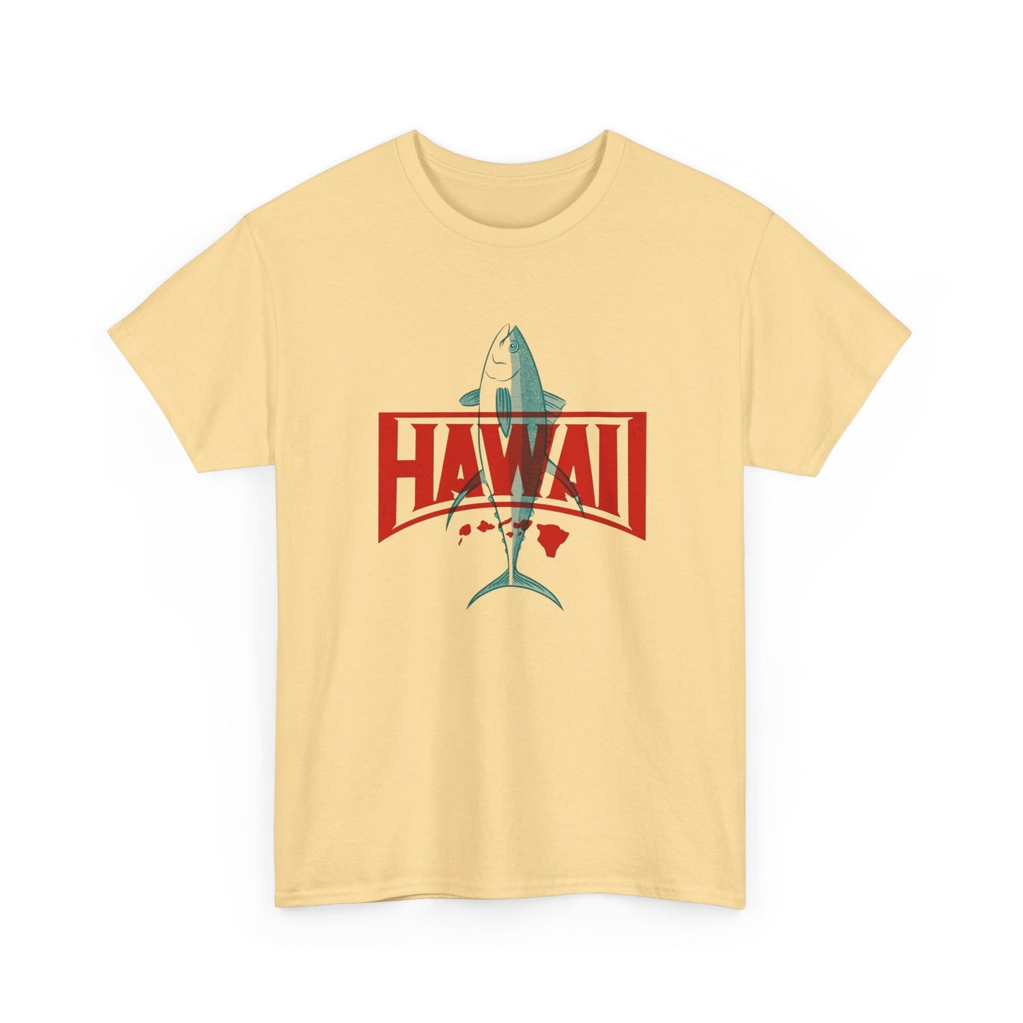 Hawaii Fishing Graphic T Shirt NEW ADULT Unisex Heavy Cotton Tee