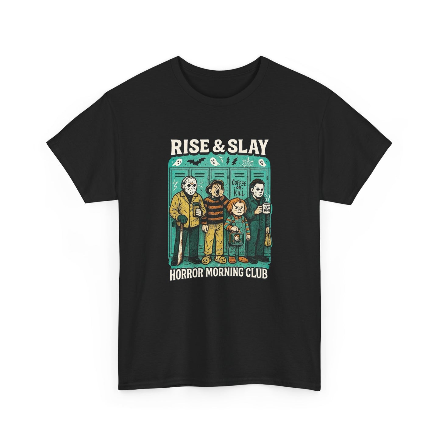 Rise And Slay Horror Club Graphic T Shirt NEW Unisex Heavy Cotton Tee