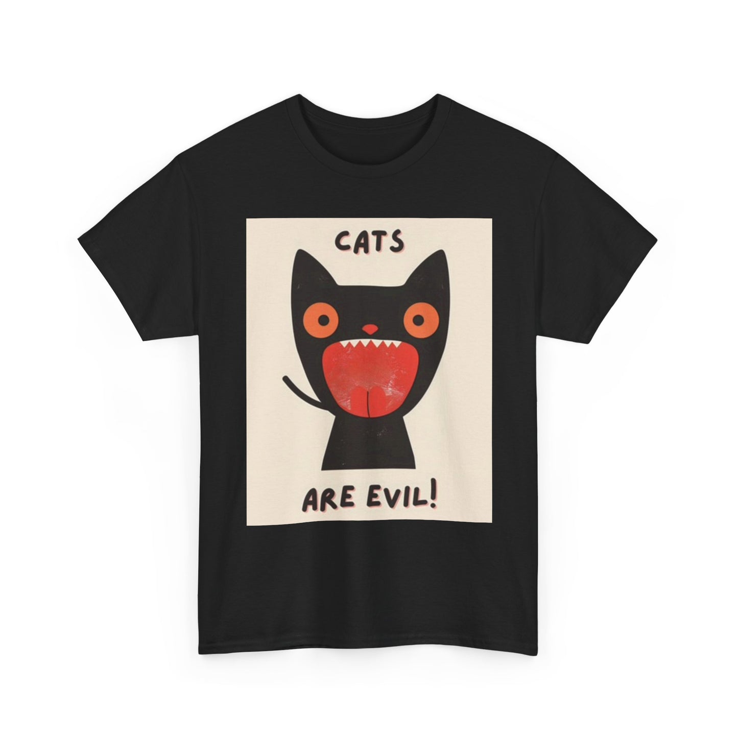 Cats Are Evil Graphic T Shirt Funny kittens Poster Unisex Heavy Cotton Tee