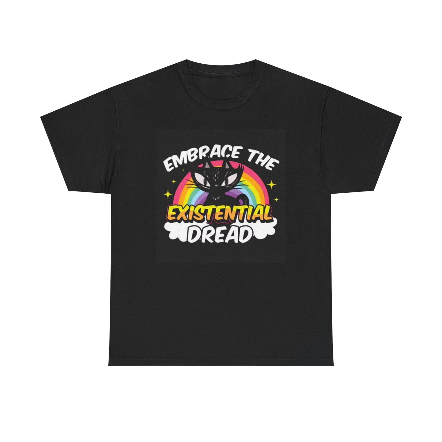 Embrace The Dread Shirt Cat Rainbow Graphic Unisex Heavy Cotton Tee