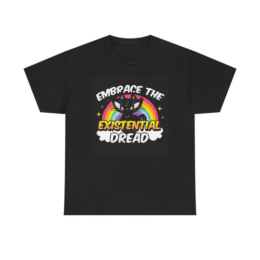 Embrace The Dread Shirt Cat Rainbow Graphic Unisex Heavy Cotton Tee