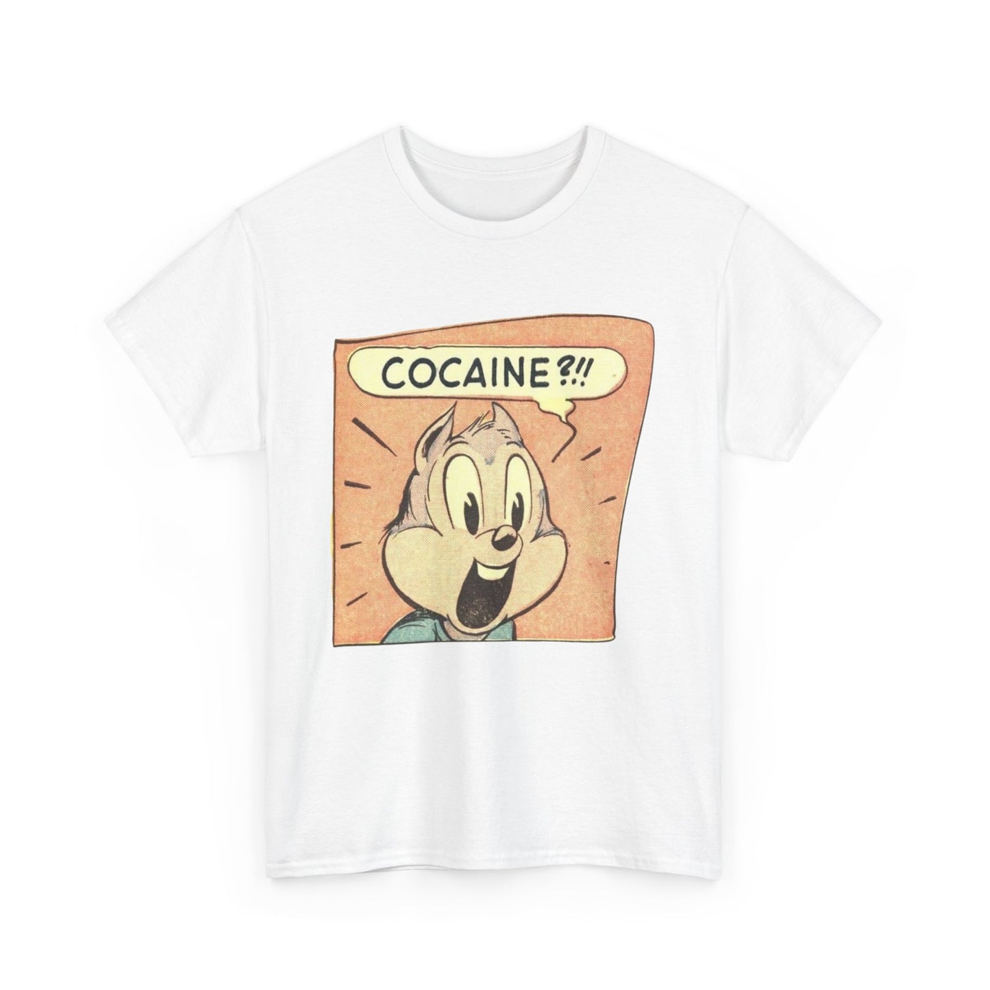 Cocaine Rabbit Funny T Shirt Graphic Unisex Heavy Cotton Tee NEW GIFT