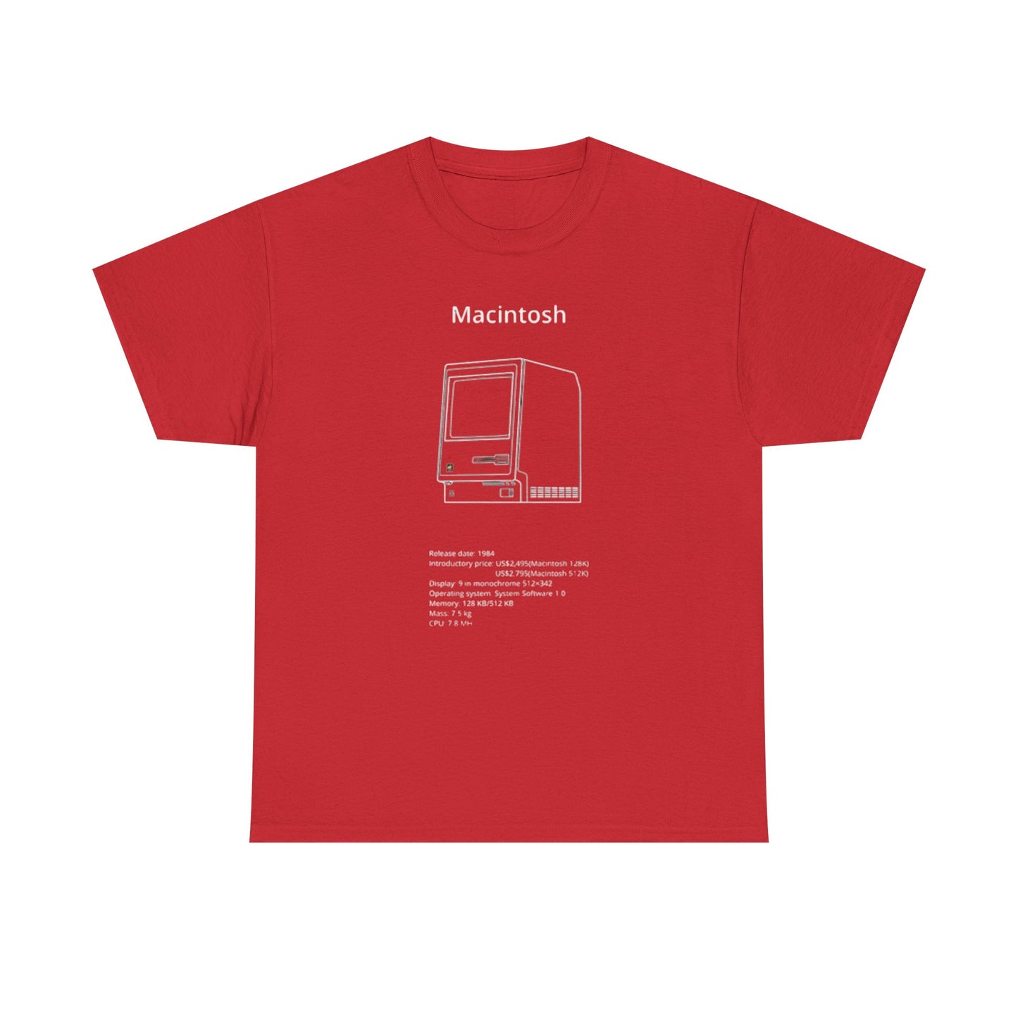 Macintosh Computer Graphic T Shirt Retro Tech Unisex Heavy Cotton Tee