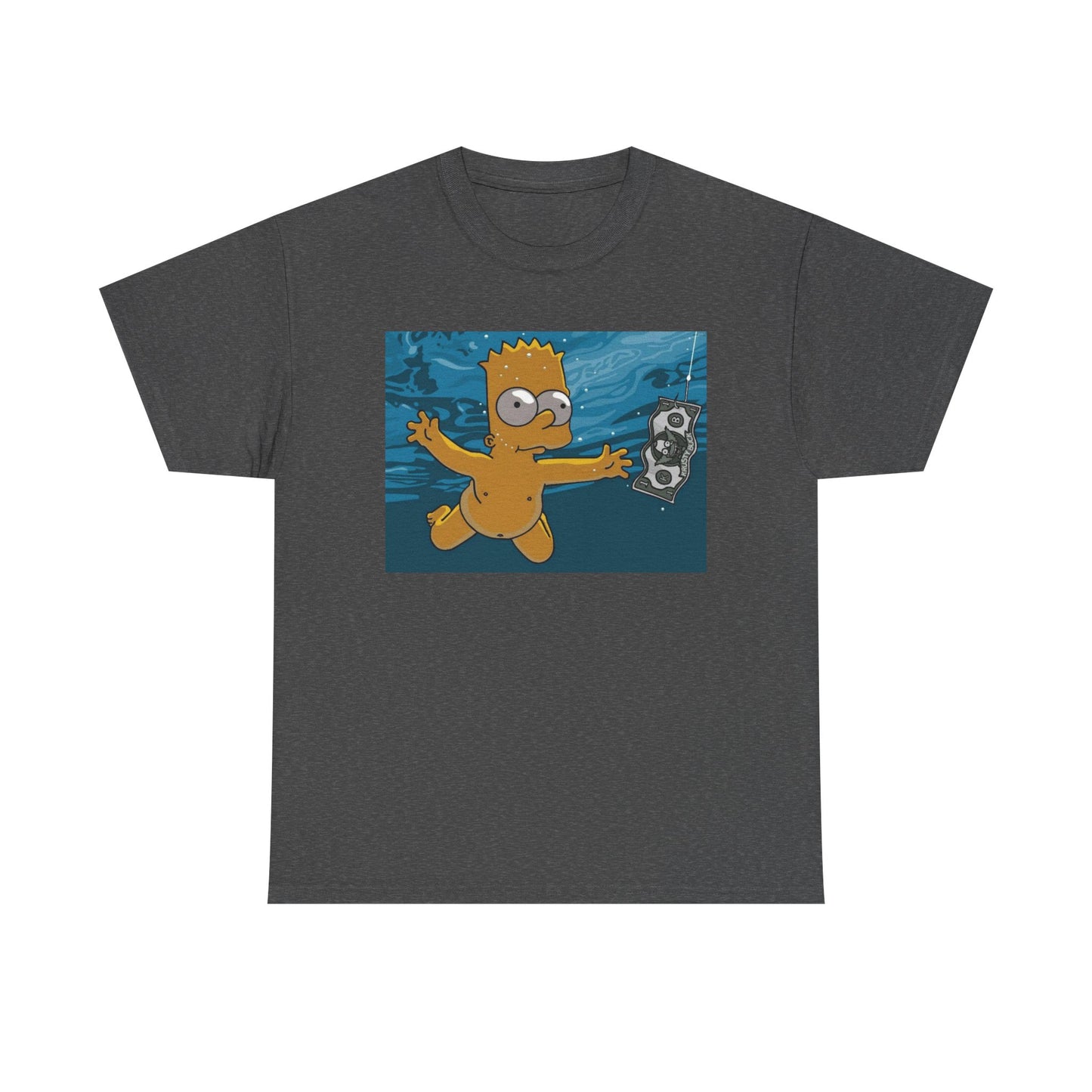 Simpsons T-shirt vintage nirvana retro art funny graphic Unisex Heavy Cotton Tee