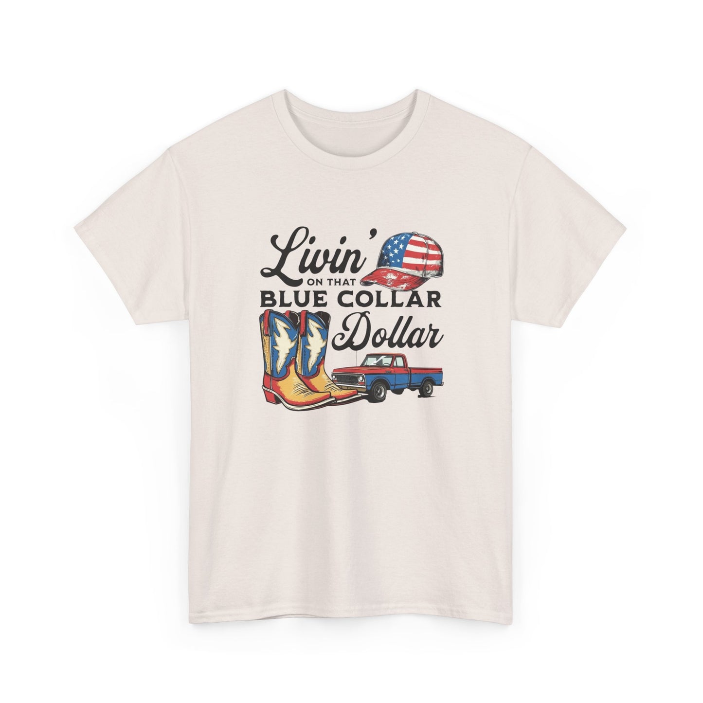 Living That Blue Collar Life Graphic T Shirt Unisex Heavy Cotton Tee Gift