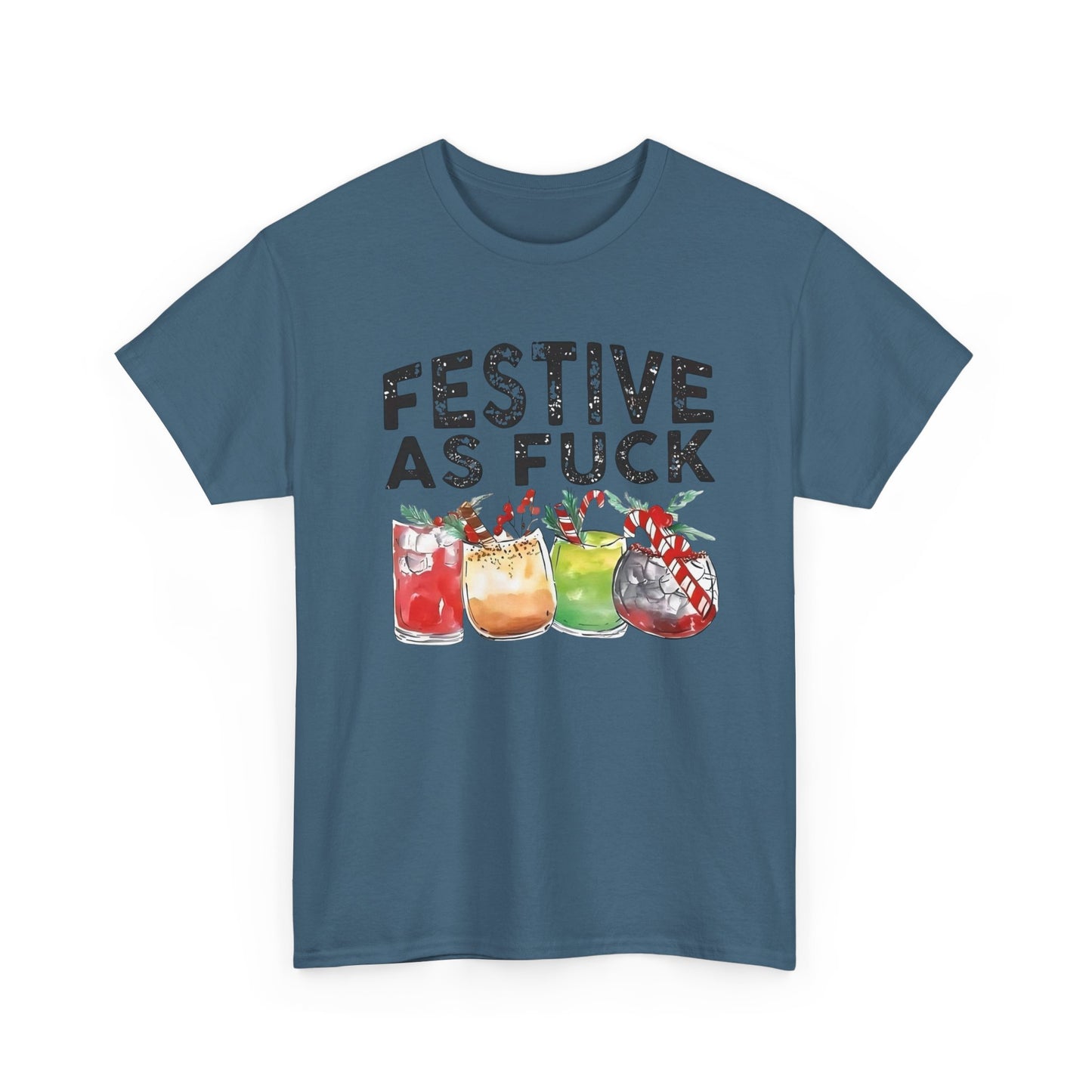 Festive AF Funny Christmas Spirit Graphic T Shirt ADULT NEW