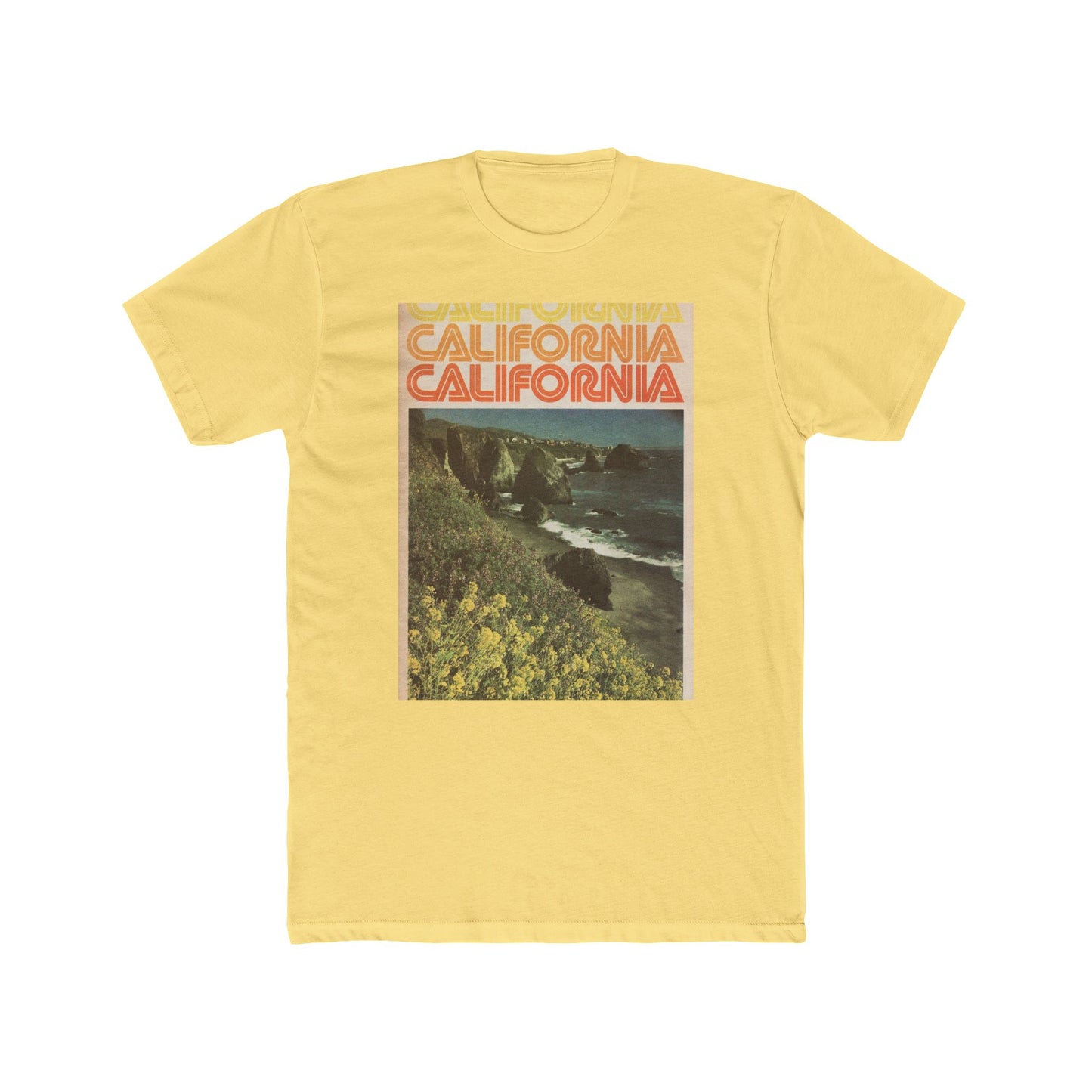 California vacation vintage graphic tee S-3XL retro Men's Cotton Crew Tee