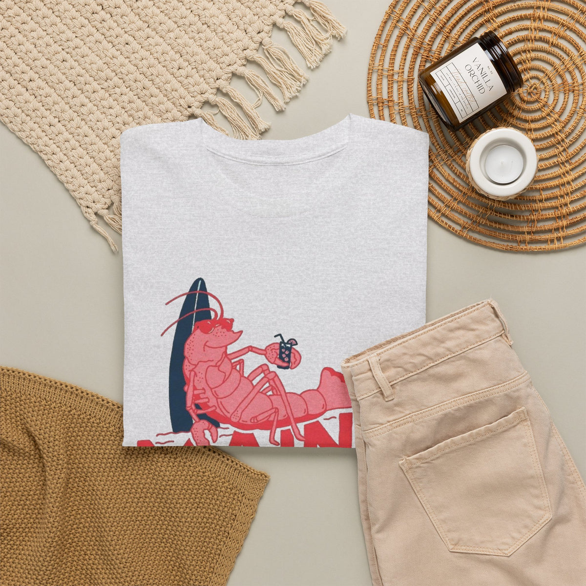 Maine York Beach Lobster Tee | Coastal Vacation Shirt Men's Graphic T Shirt