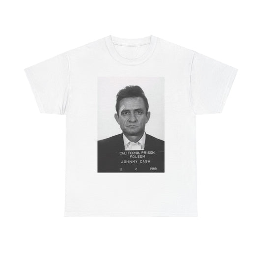 Johnny Cash Graphic T Shirt Vintage Mugshot Retro Unisex Heavy Cotton Tee