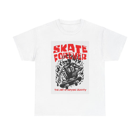 Skate Forever Tshirt Skateboarding Skeleton SB Graphic Unisex Heavy Cotton Tee