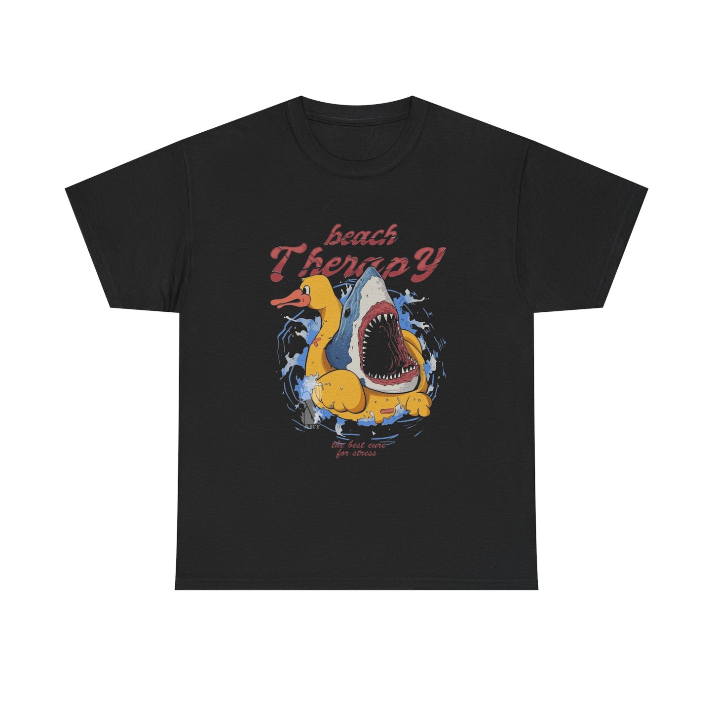 Beach Therapy Sharks T Shirt Graphic Unisex Heavy Cotton Tee NEW GIFT