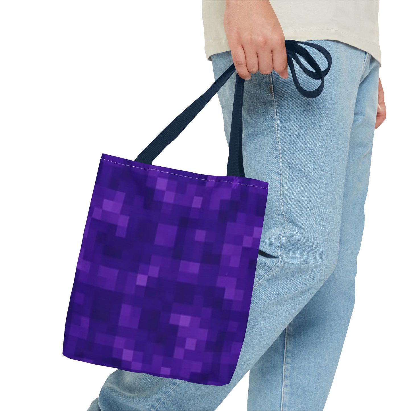 90s Pixelated Purple Multi Color BRAND NEW MODERN Tote Bag (AOP)