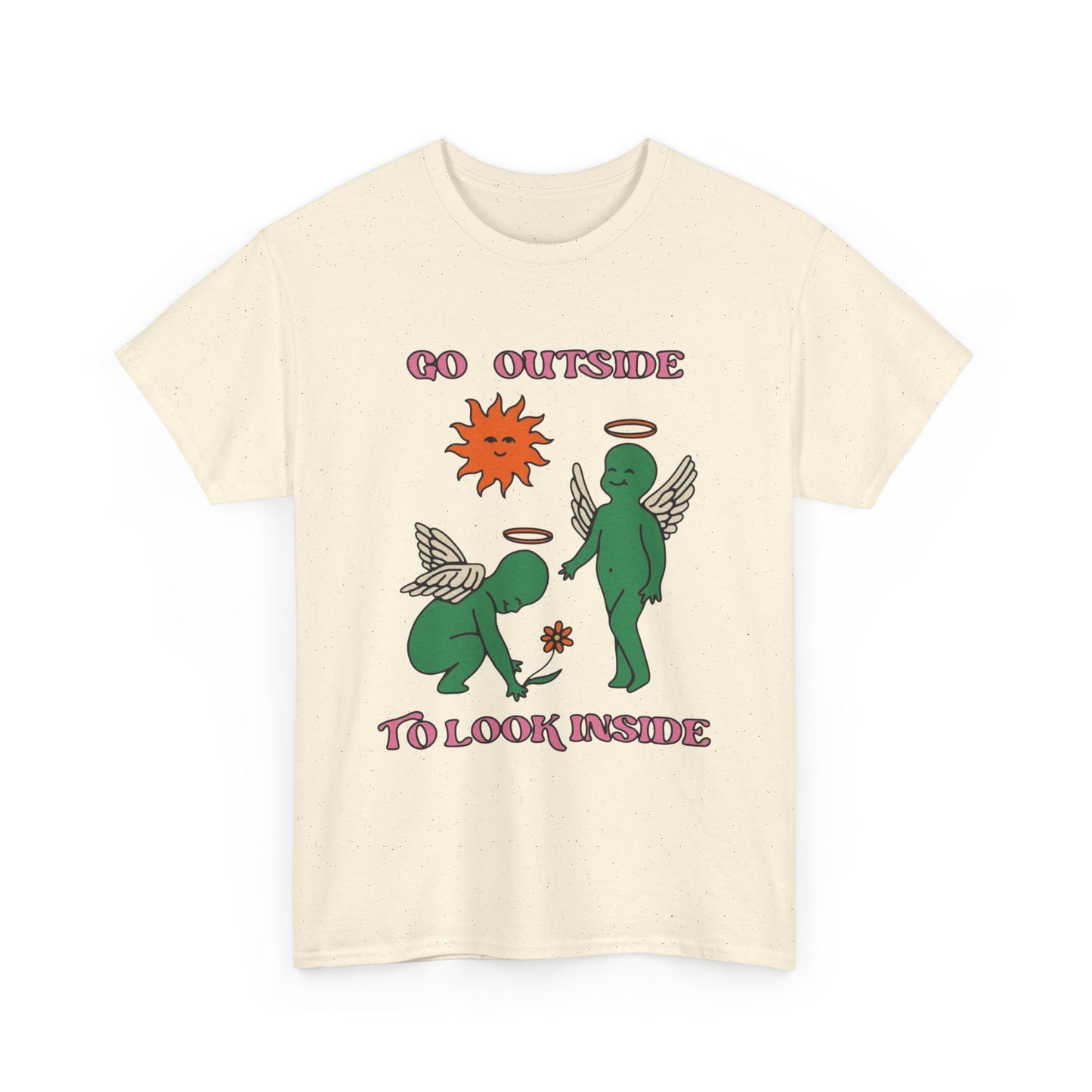 Go Outside To Look Inside Graphic T Shirt NEW Adult Unisex Heavy Cotton Tee