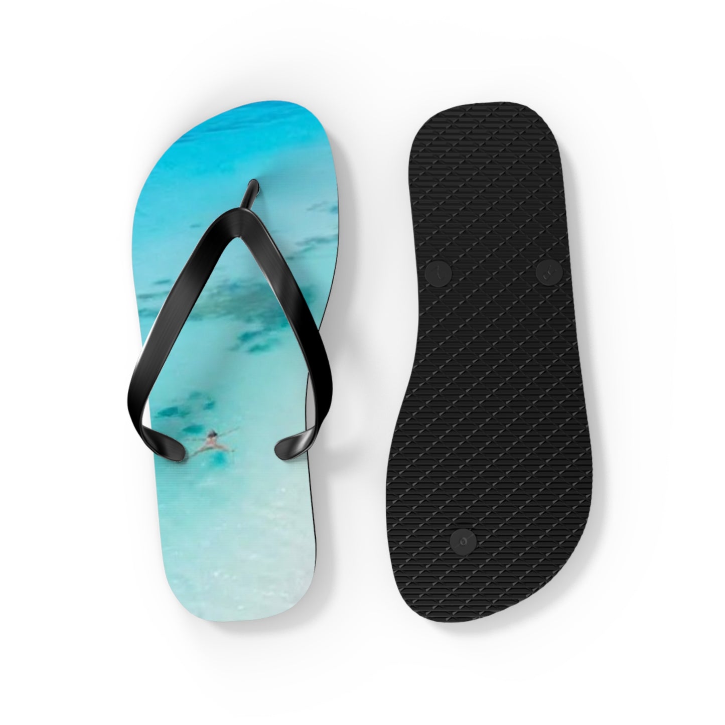 Ocean Beach Graphic Flip Flops, Sandals Slides, Summer Footwear, Brand New