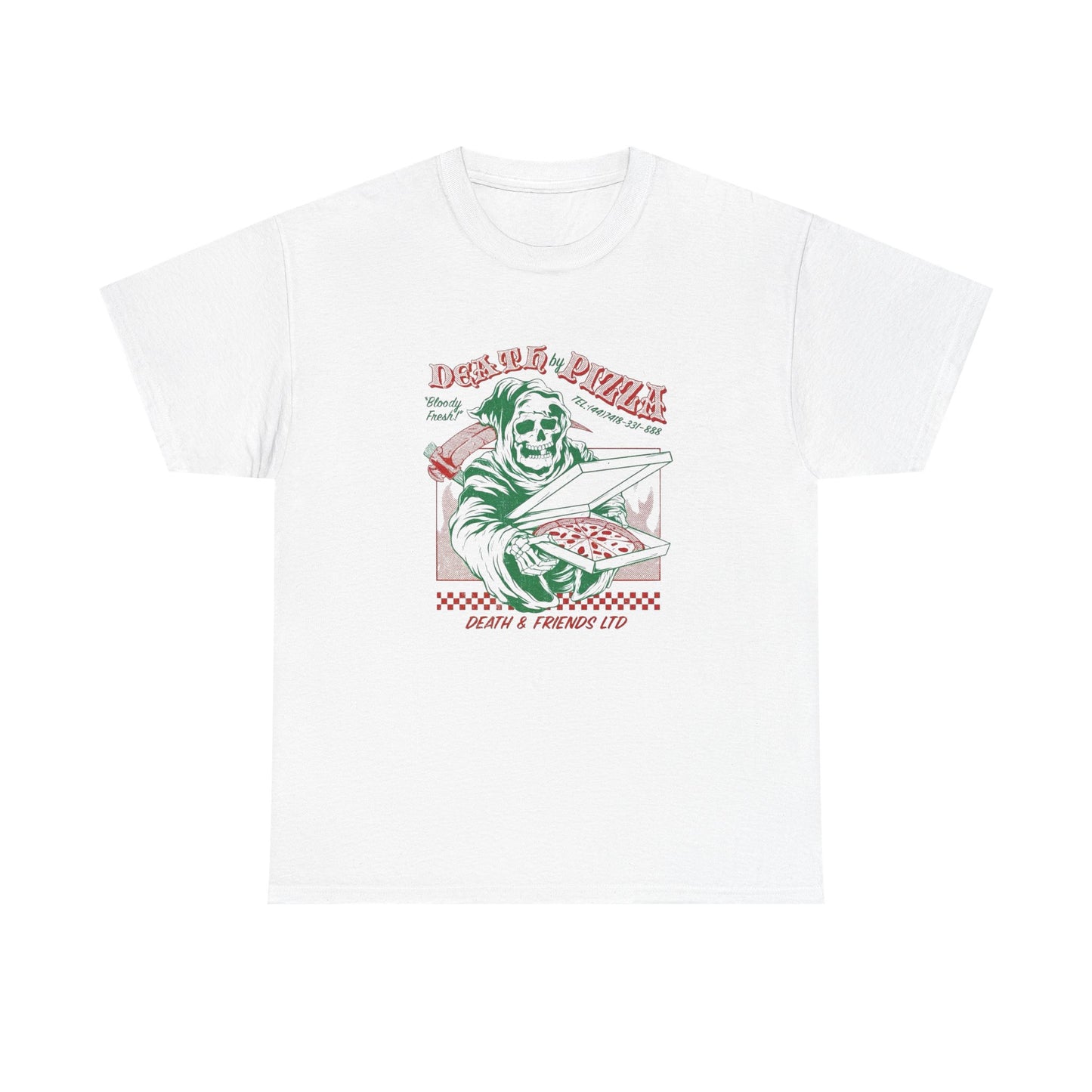 Death By Pizza Graphic T Shirt NEW Heavy Cotton Tee