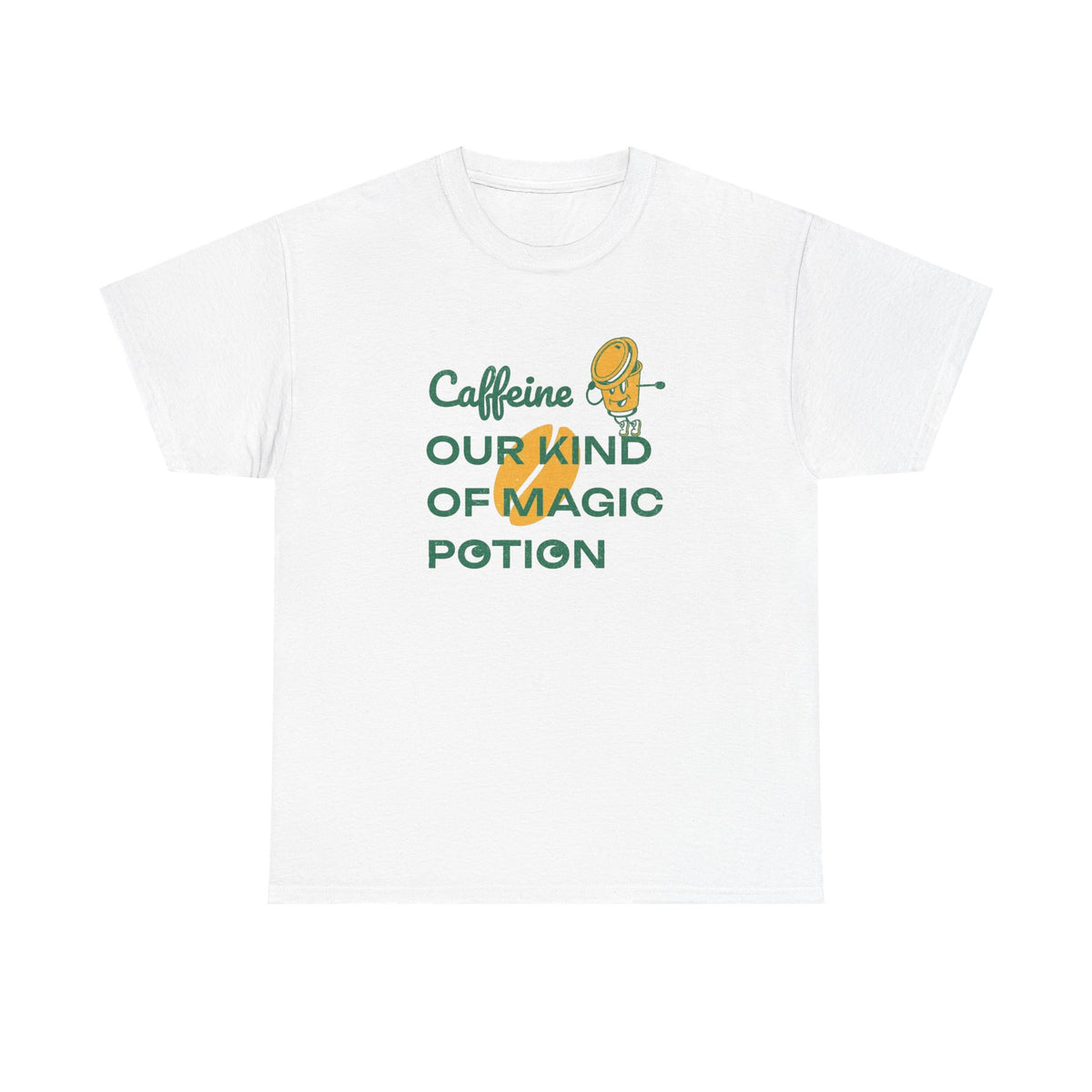 Caffeine Our Magic Potion Coffee Graphic T Shirt Men's Heavy Cotton Tee