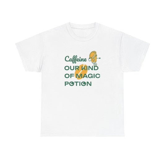 Caffeine Our Magic Potion Coffee Graphic T Shirt Men's Heavy Cotton Tee