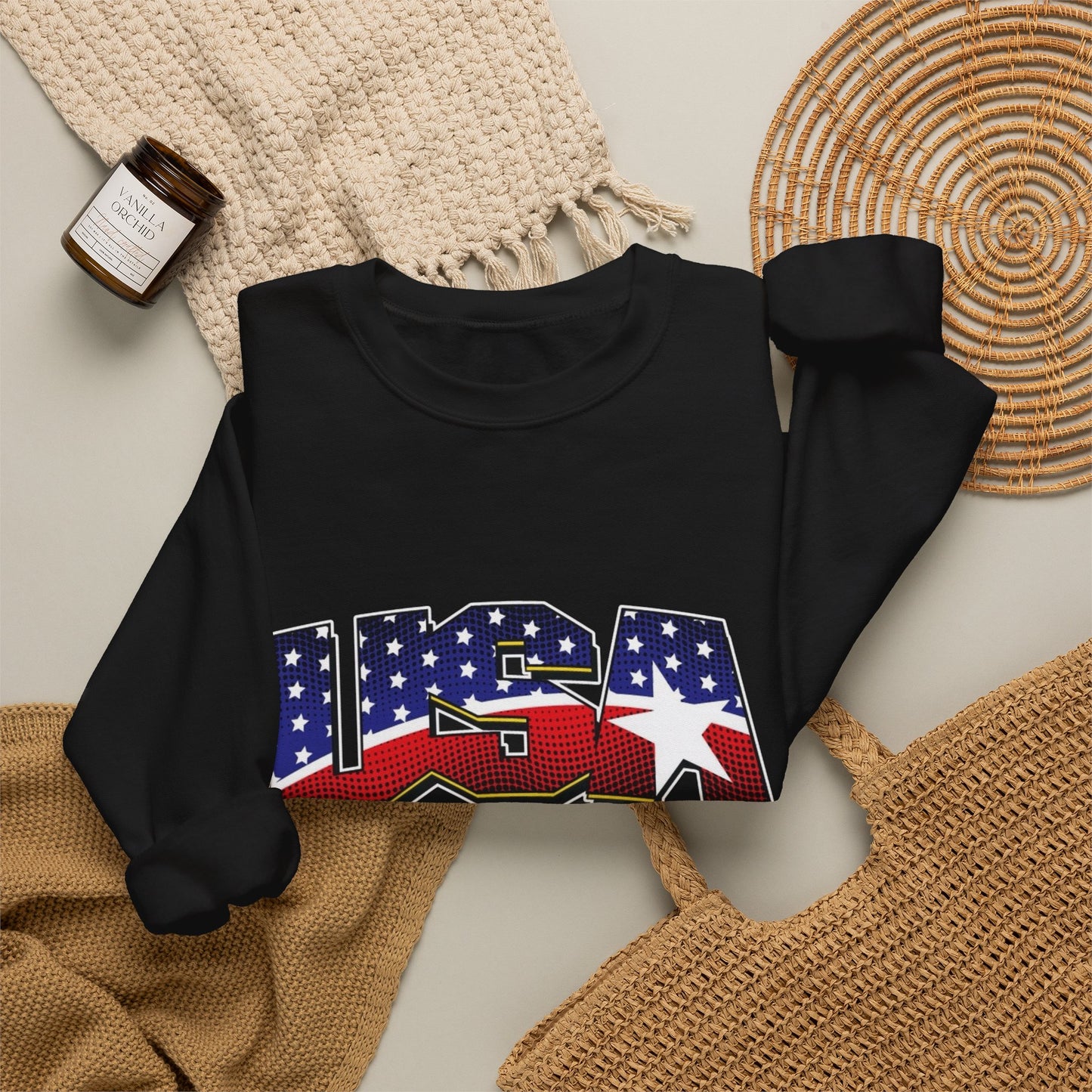 USA American Flag Sweater NEW Unisex Heavy Blend™ Crewneck Sweatshirt