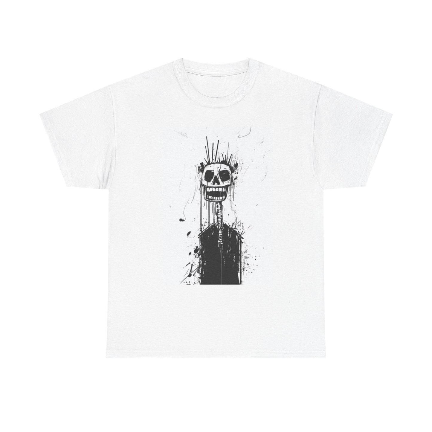 Anxiety Skull Art T Shirt Retro Funny Poster Unisex Heavy Cotton Tee