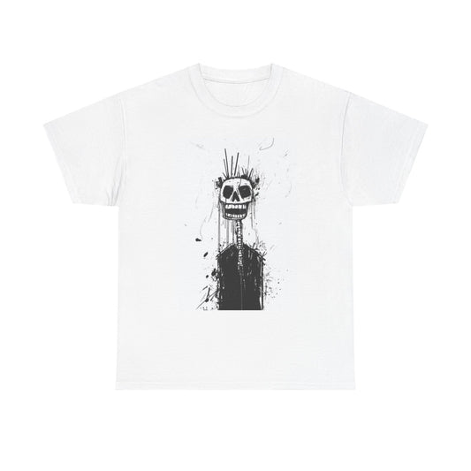 Anxiety Skull Art T Shirt Retro Funny Poster Unisex Heavy Cotton Tee