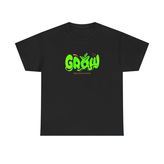 Grow And Evolve Retro Graphic T-Shirt Unisex Heavy Cotton Tee