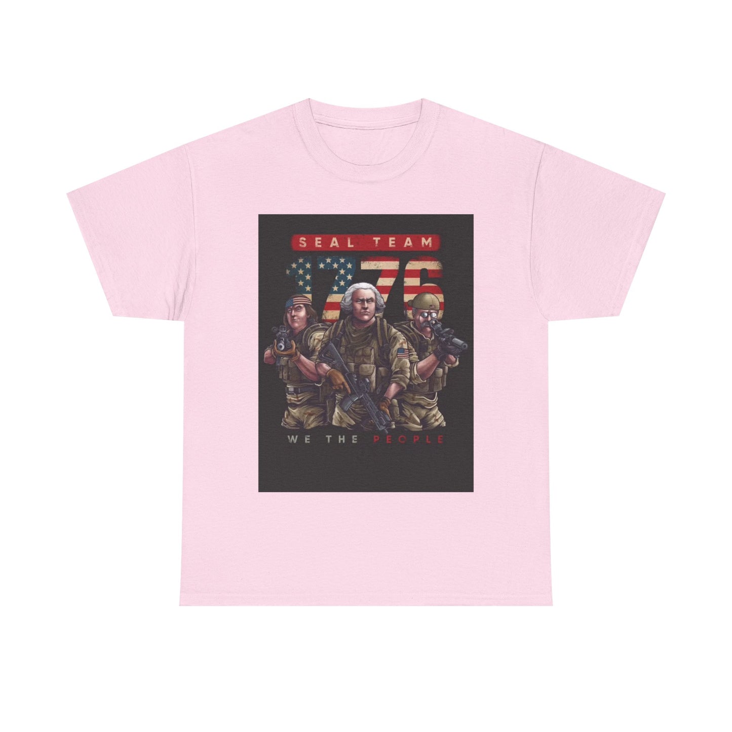 Navy Seals Team Tshirt 1776 America July 4th Flag Unisex Heavy Cotton Tee