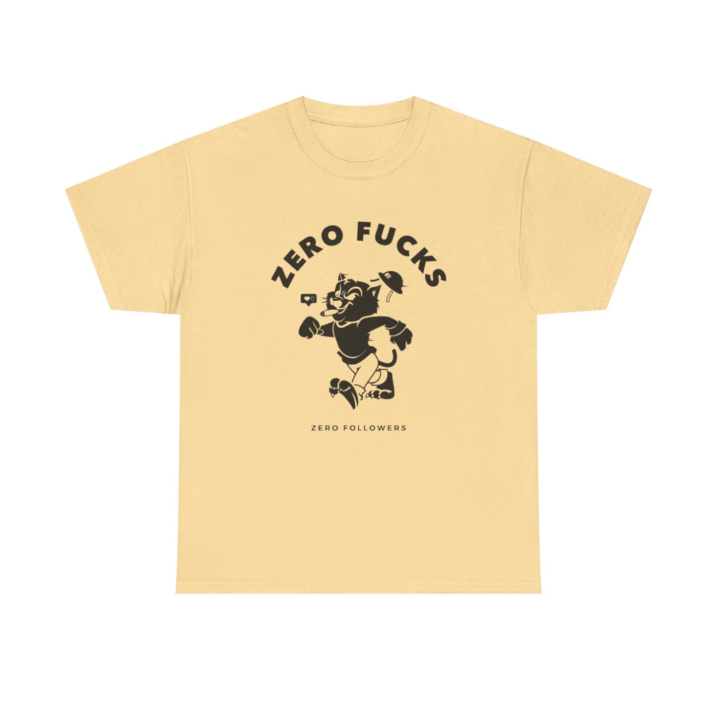 No Cares Zero Followers Graphic T Shirt Unisex Heavy Cotton Tee