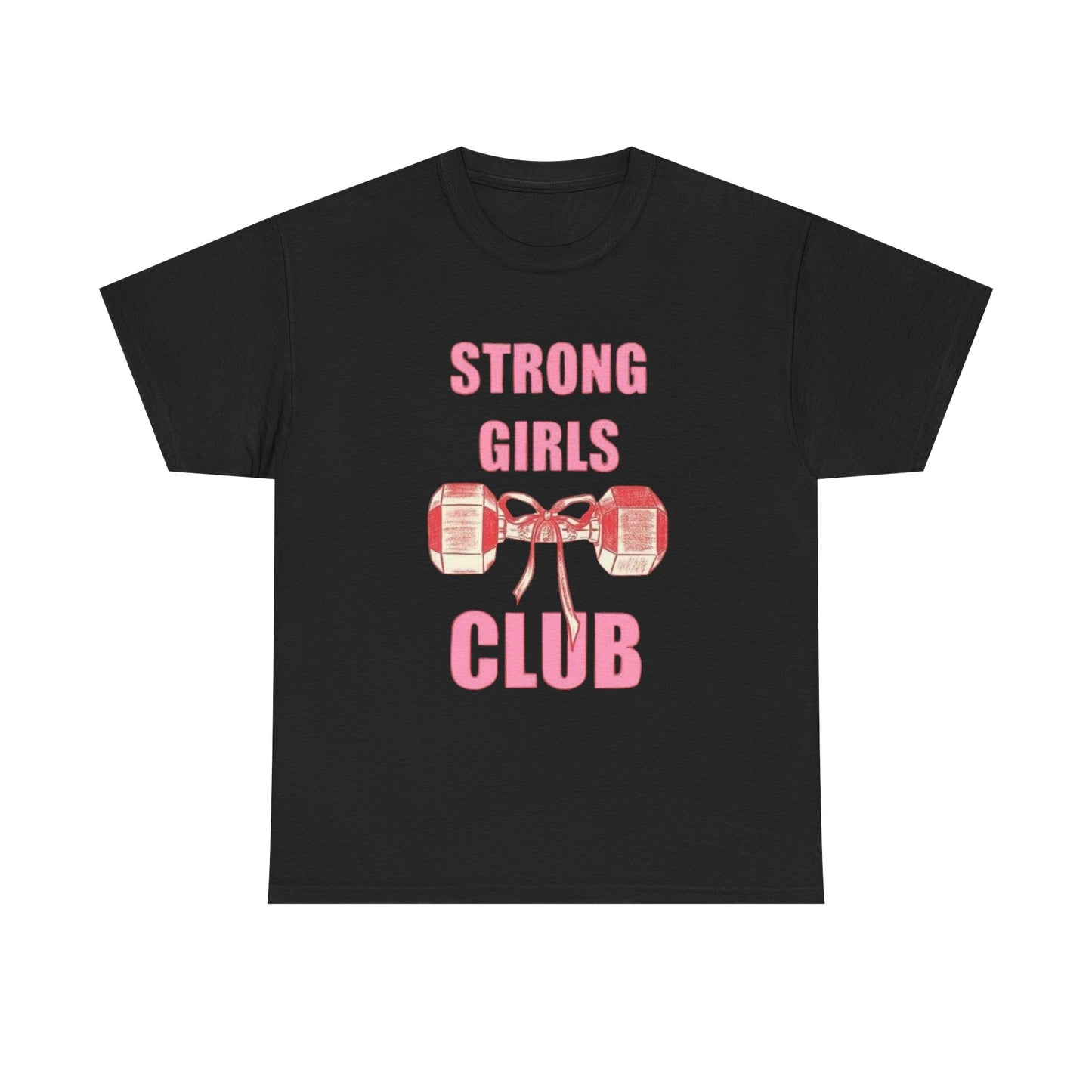 Strong Girls Club T-Shirt | Dumbbell Graphic, Pink Fitness Tee