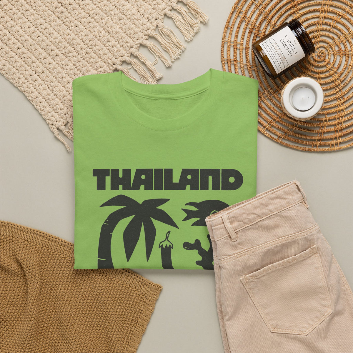 Thailand Travel Icons T-Shirt Men's Graphic Tee