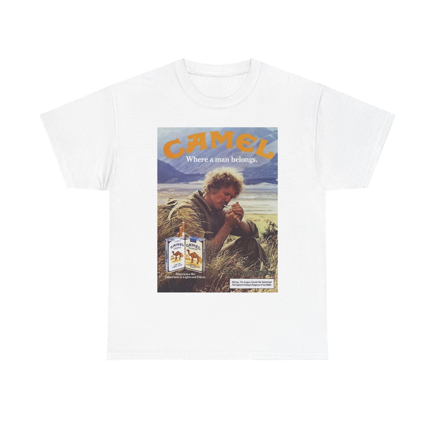 Joe Camel Cigarettes T-shirt Vintage Poster Retro Unisex Heavy Cotton Tee 1