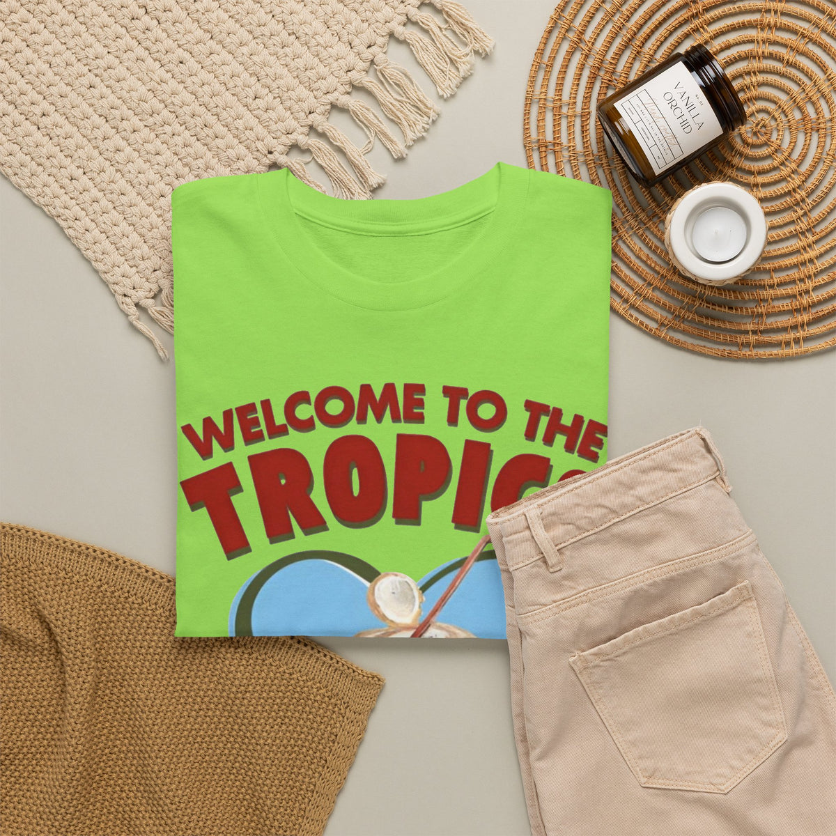 Welcome to the Tropics Coconut Heart T-Shirt Men's Graphic Tee