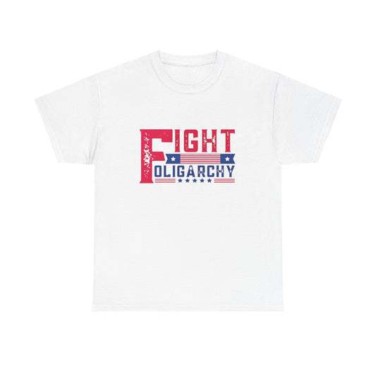 Fight Oligarchy Tour AOC Sanders Graphic T Shirt Unisex Heavy Cotton Tee