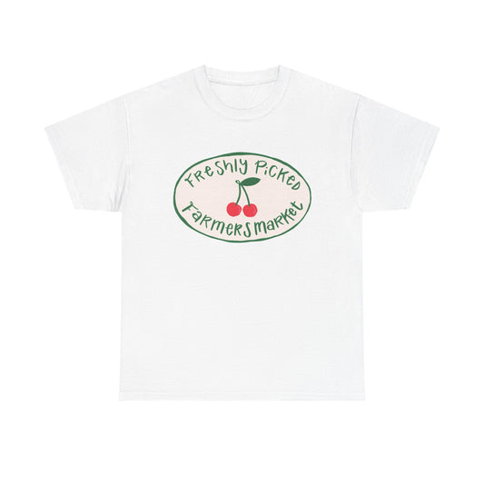 Freshly Picked Farmers Market Graphic T Shirt Retro Men's Heavy Cotton Tee