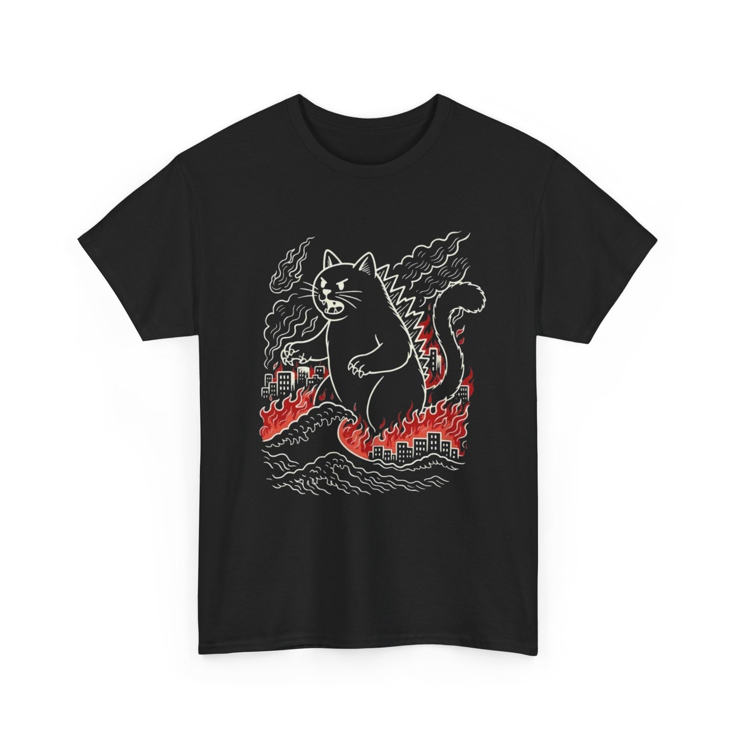 Catzilla Funny Graphic T Shirt NEW ADULT TEE VINTAGE
