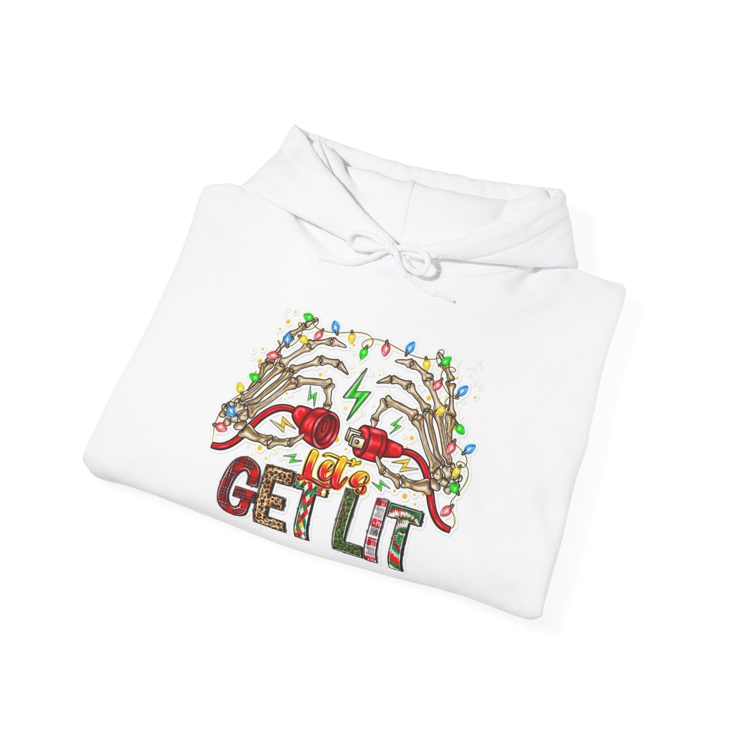 Get Lit This Christmas Graphic Hoodie Unisex Heavy Blend™ Hooded Sweatshirt