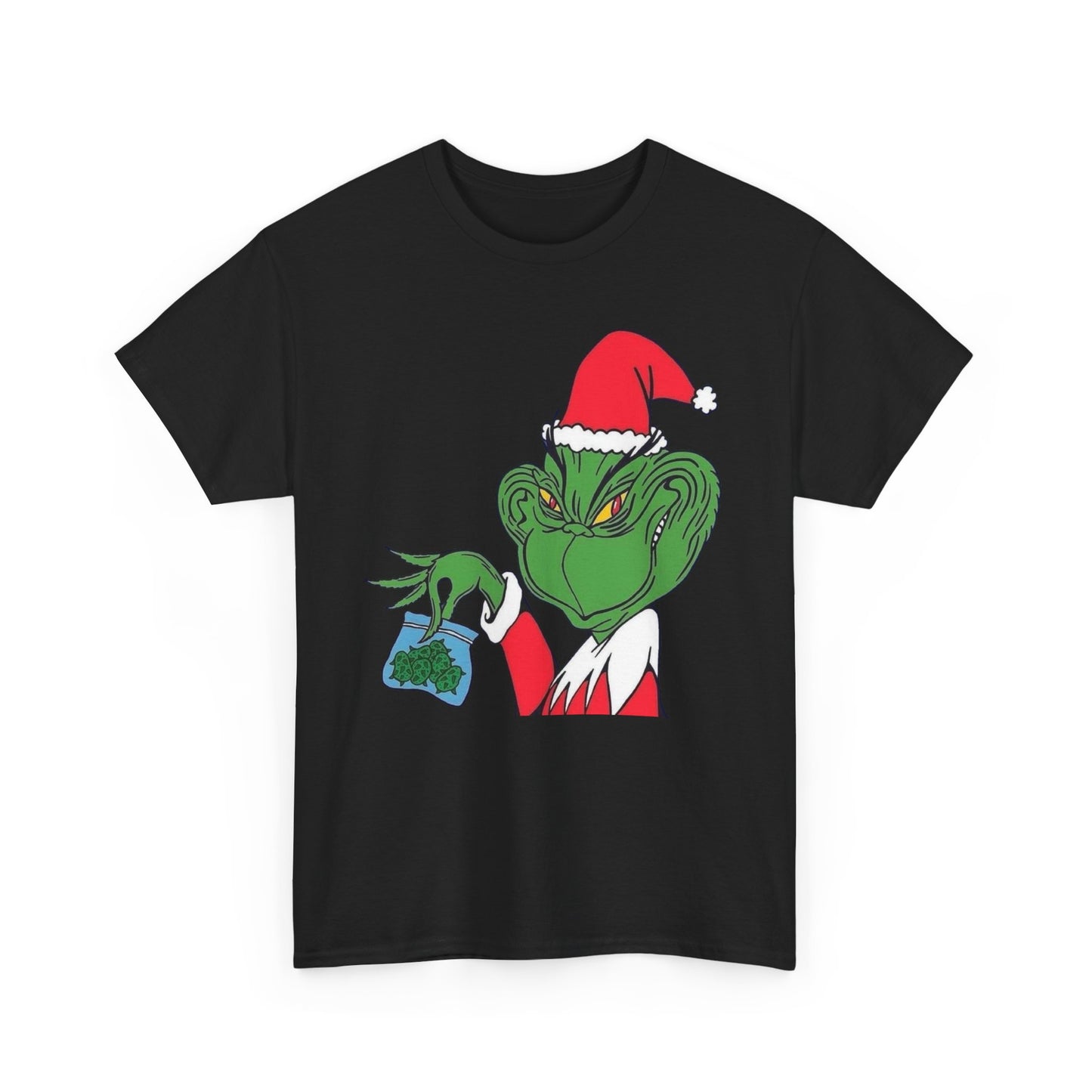 Christmas Grinch Weed Funny Graphic T Shirt NEW ADULT TEE VINTAGE