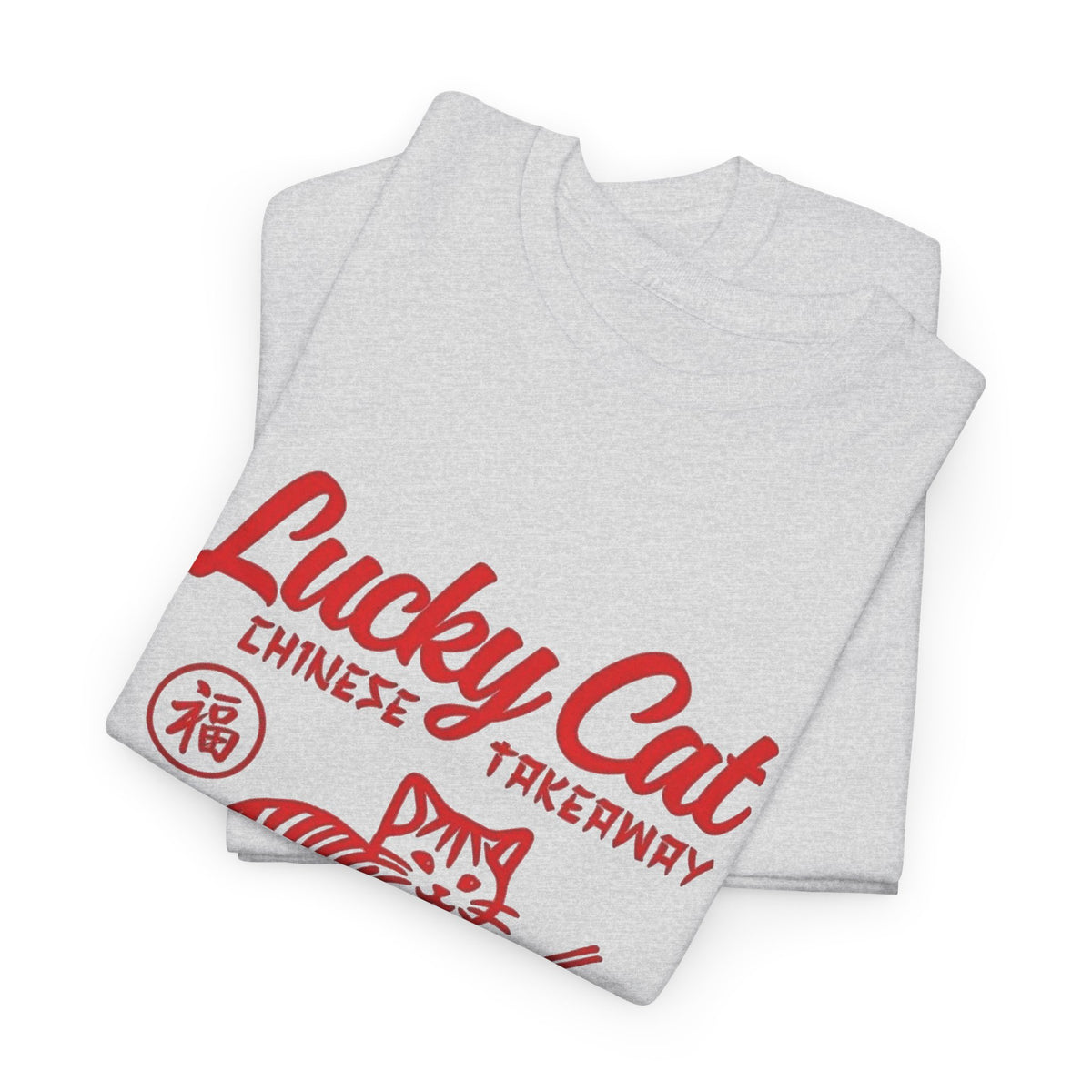 Lucky Cat Chinese Takeaway Graphic T-Shirt Men's Graphic Tee Funny Retro
