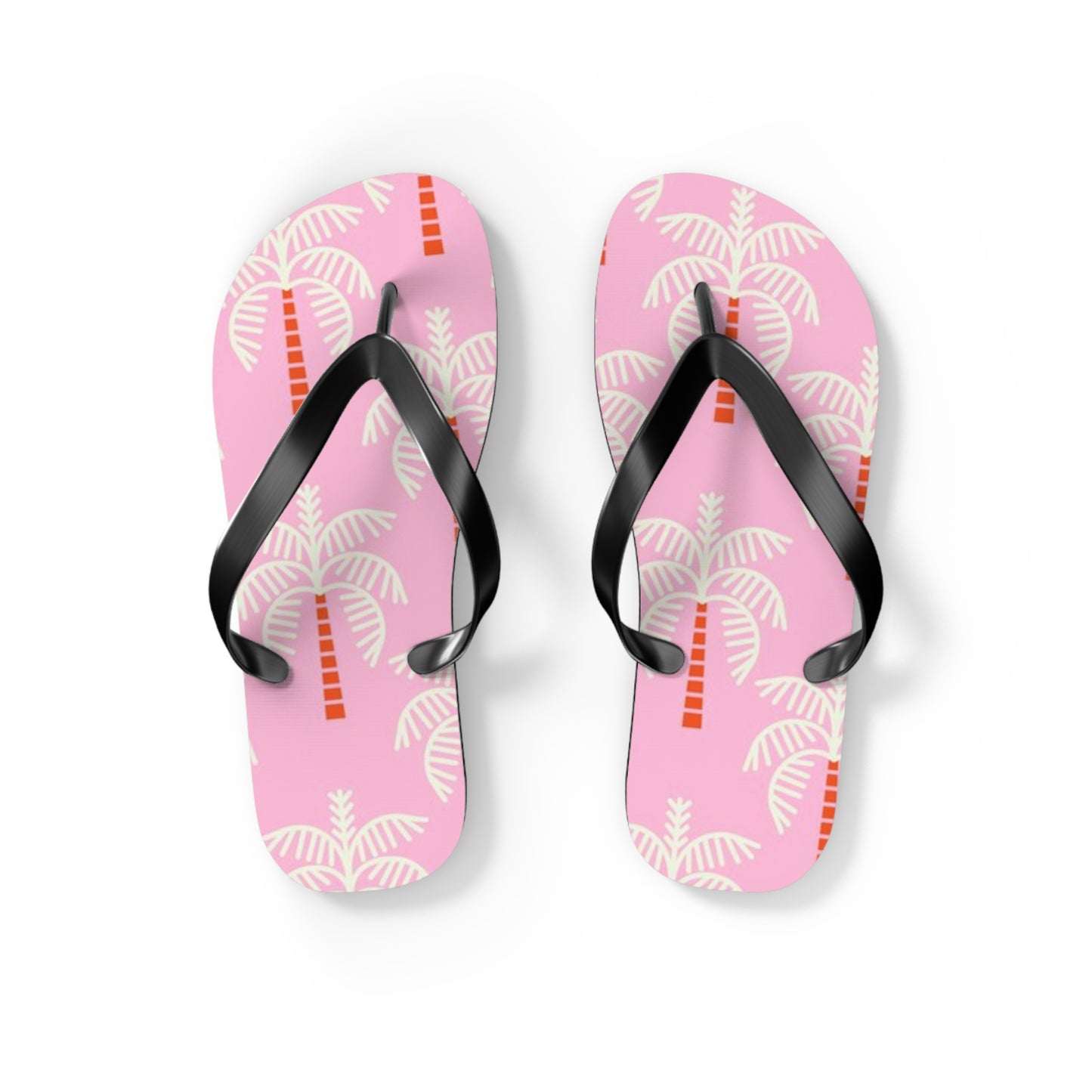 Waves And Sun Sandals Pink Palms Summer Flip Flops Slides BRAND NEW