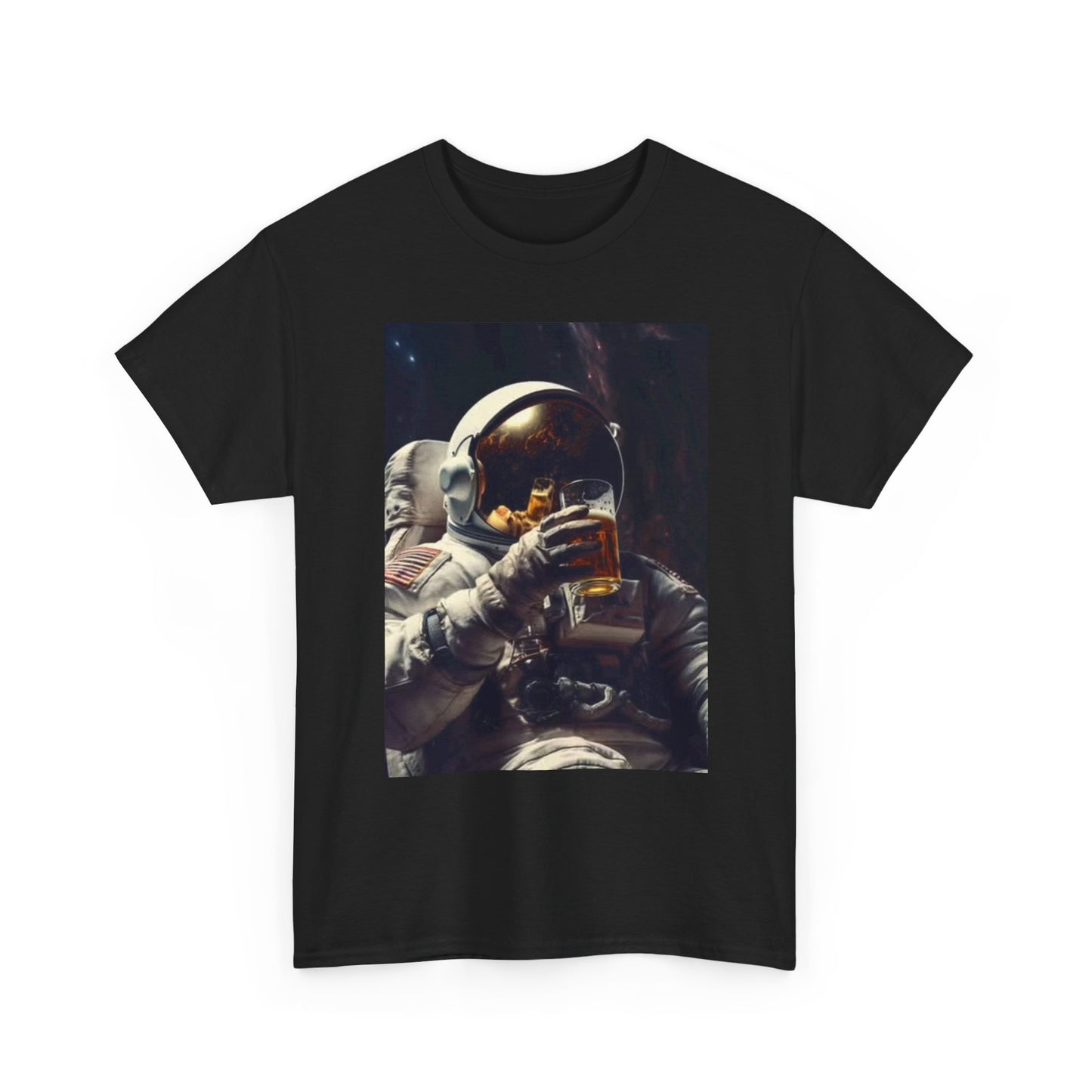 Space Beers T Shirt Funny Astronaut Graphic Retro Comedy Unisex Heavy Cotton Tee