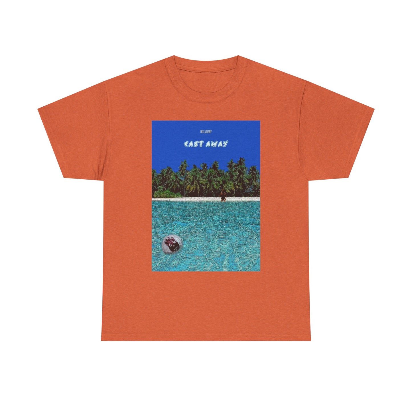 Cast Away Wilson Funny Retro Graphic T Shirt NEW Unisex Heavy Cotton Tee