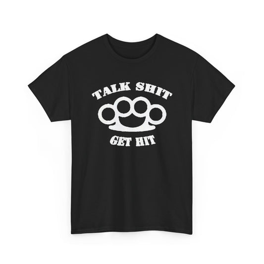 Talk Trash Get Hit Brass Knuckles Graphic T-Shirt Men's Tee