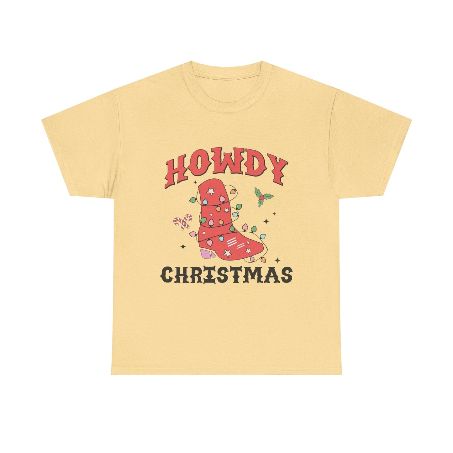 Howdy Christmas Graphic T Shirt NEW Unisex Heavy Cotton Tee