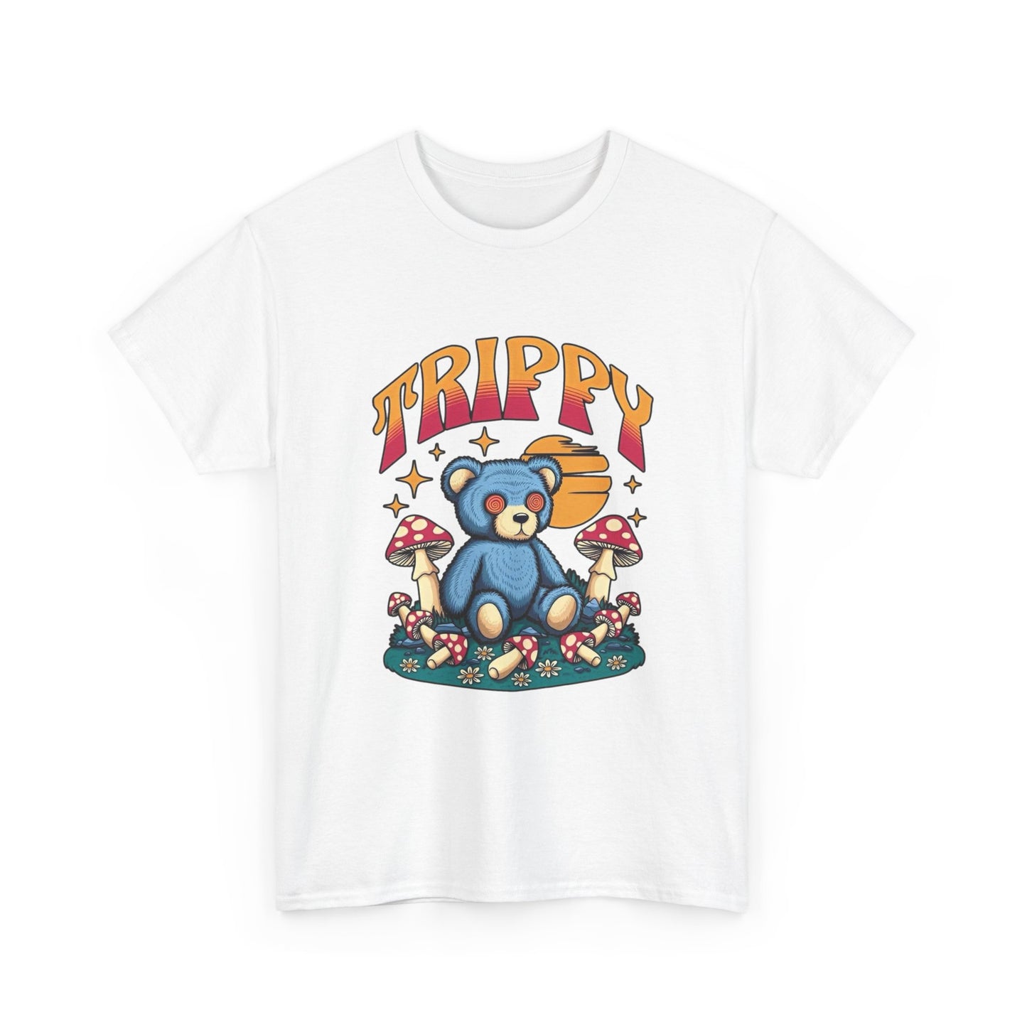 Trippy Bear Graphic T-Shirt Men's Women's Heavy Cotton Tee NEW GIFT
