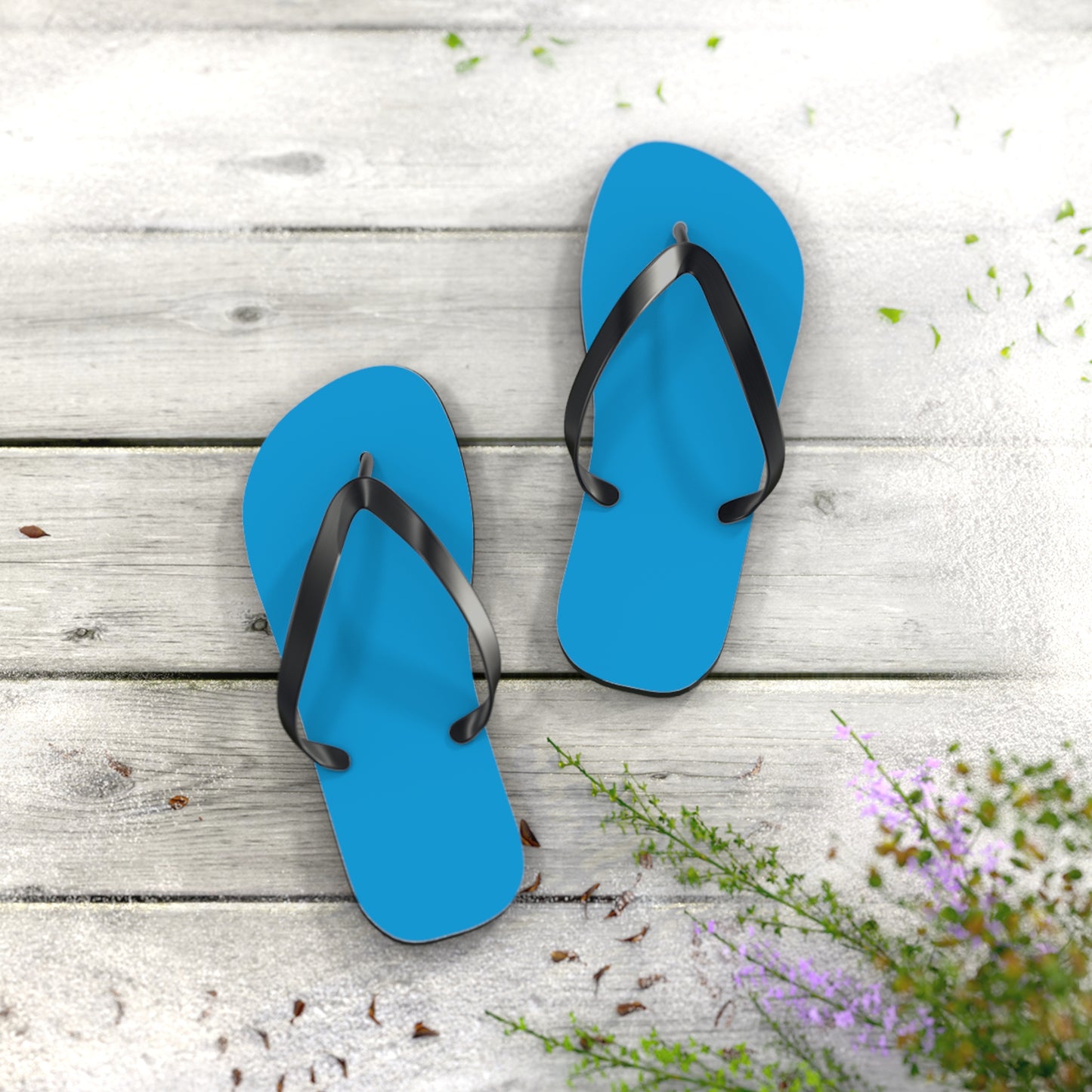 Neon Blue Flip Flops, Sandals Slides, Summer Footwear, Brand New